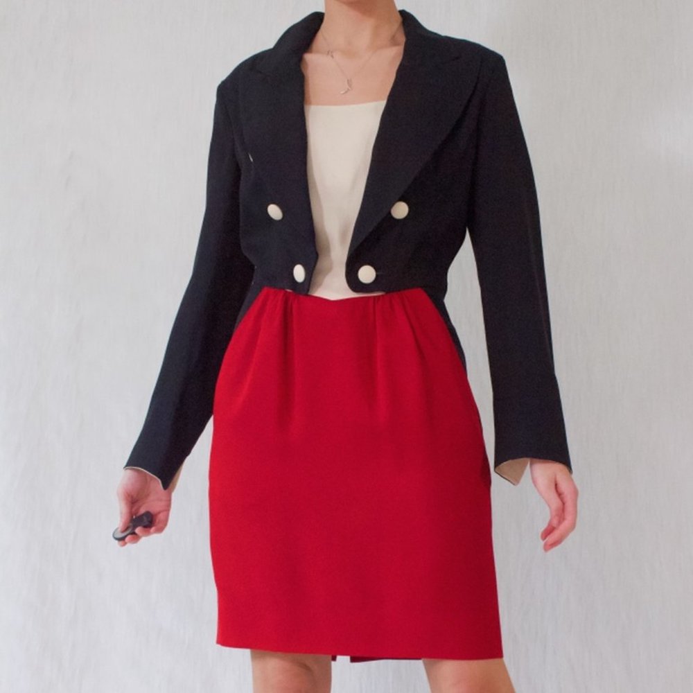 MOSCHINO VINTAGE 90s RINGMASTER SUIT DRESS - Picture 2 of 5